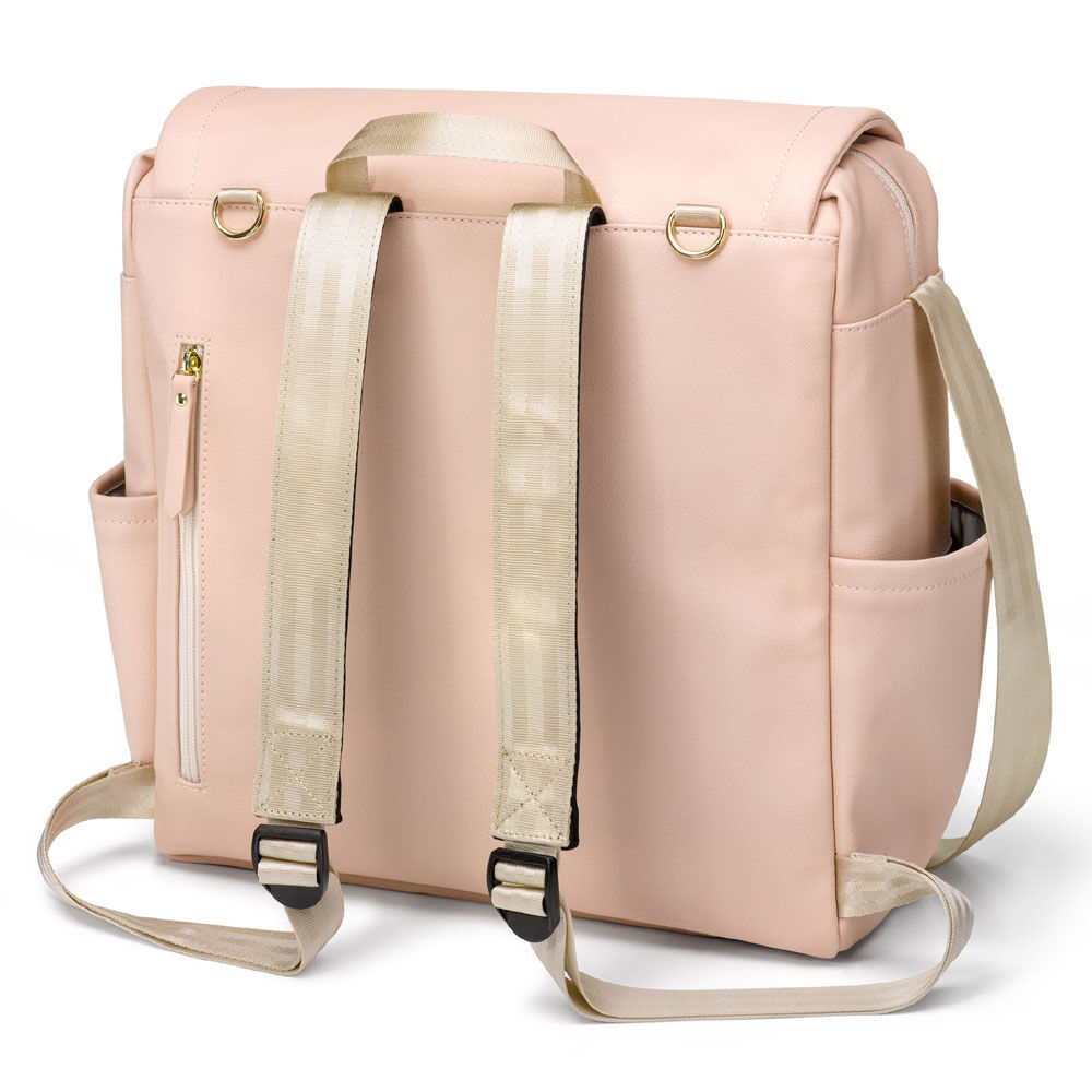Petunia Pickle Bottom Boxy Diaper Bag Backpack Blush Pink Leatherette