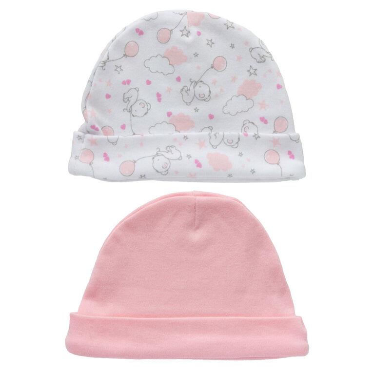 Koala Baby 2-Pack Hat Set - Pink Bear