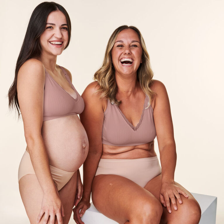 Basics par Bravado Soutien-gorge de grossesse et d’allaitement à une épaisseur, Mink, Grande
