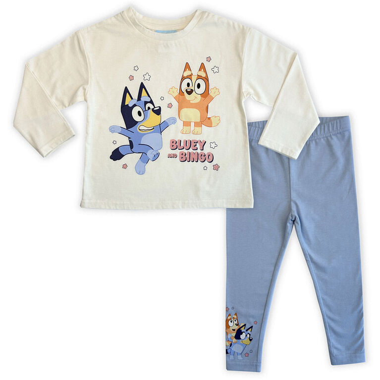 Haut et Legging 2 Pi&egrave;ces Bluey - Blanc cass&eacute;/bleu 5T