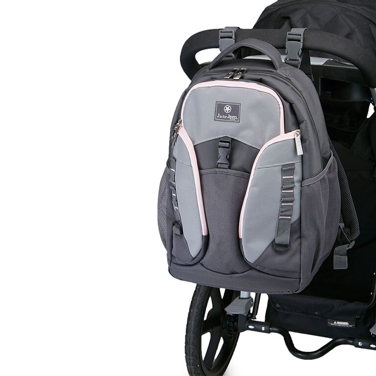 Jeep Adventurers Backpack Diaper Bag - Grey/Pink | Babies R Us Canada