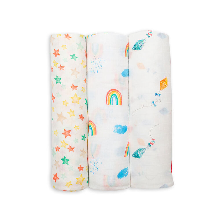 Lulujo - 3Pk Bamboo Swaddle - High In The Sky