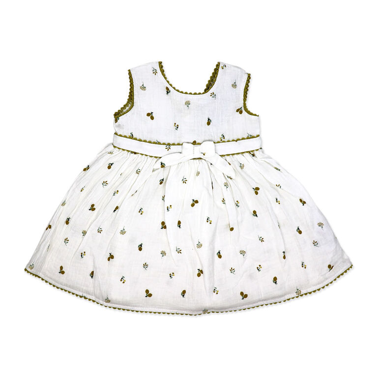 Rock a Bye Baby Muslin Cream Dress 0-3M