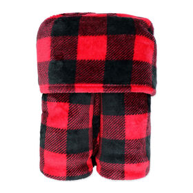 J&L Designs Couverture portable pour jeunes - Motif à carreaux Buffalo