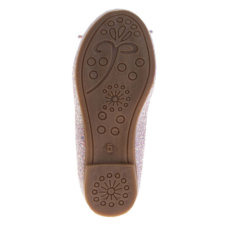 Ballerines plates à paillettes roses pour petites filles, taille