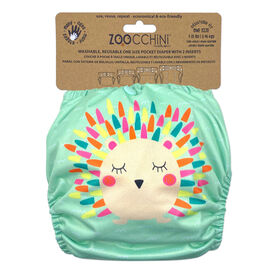 Zoocchini - Couche en tissu et 2 inserts - H&eacute;risson - Taille unique - 7-35 lbs
