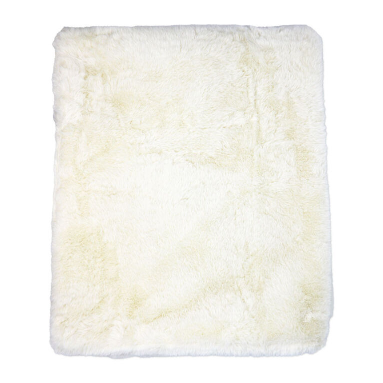 Amor Bebe Faux Fur Plush Blanket: Ivory