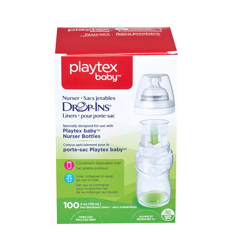 Sacs pour porte-sac naturel de Playtex Baby - 4oz - Boîte de 100