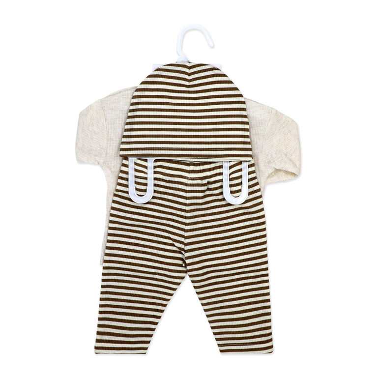 Baby Mode 3 Piece Waffle Pant and Hat Set: Tan Transportation 3M