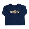 Baby Mode Ensemble 3 pièces pantalon et chapeau gaufré : Animal safari bleu 6 mois
