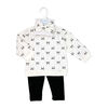 Baby Mode Ensemble 3 pièces pull-shirt oversize et legging : Noir à fleurs, 3-6 mois