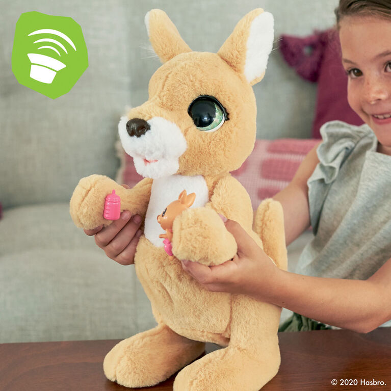 furReal Mama Josie, jouet kangourou interactif, plus de 70 sons et réactions