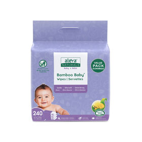 Aleva Naturals compter 240 lingettes en bambou.