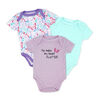 Baby Mode 3 Pack Bodysuit: Purple Butterfly