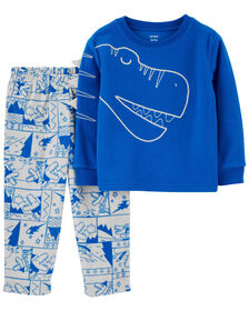 Pyjama 2 pièces en molleton à imprimé de dinosaure bleu Carter’s 2T