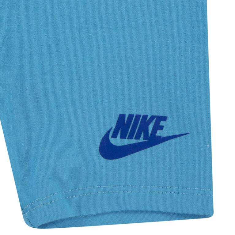 Nike Boxy Tee and Bike Shorts Set  - Batic Blue - Size 4T