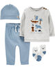 Carter's 4-Piece Animal Take-Me-Home Set Blue - Newborn