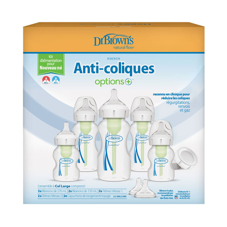 Dr. Brown's Options+ Anti-colic Bottle  Biberon à col large 270 ml • Dr.  Brown's België