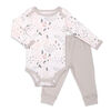 Koala Baby Bodysuit and Pant Set, Floral Print with Grey Pants - 3-6 Months