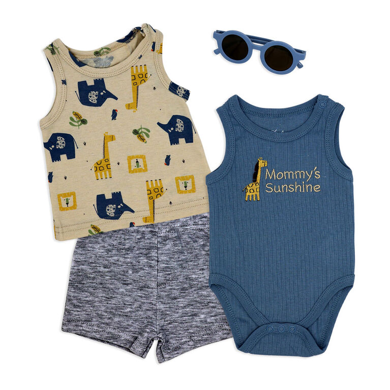 Sterling Baby 4 Piece Sunglasses Short Set:Giraffe 6M