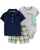 Carter's 3 piece Dinosaur Set - 6-9 Months