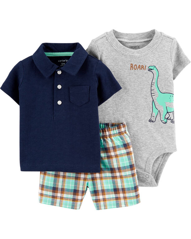 Carter's 3 piece Dinosaur Set - 6-9 Months