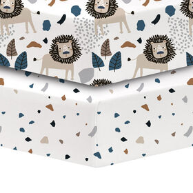 Koala Baby - 2 Pk Flannel Sheets Lion Safari