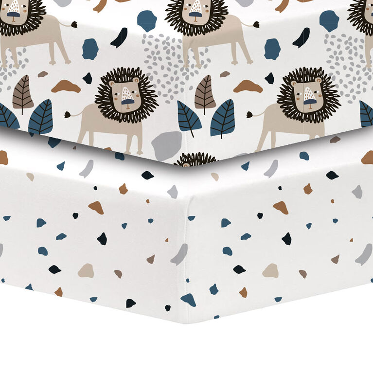 Koala Baby - 2 Pk Flannel Sheets Lion Safari