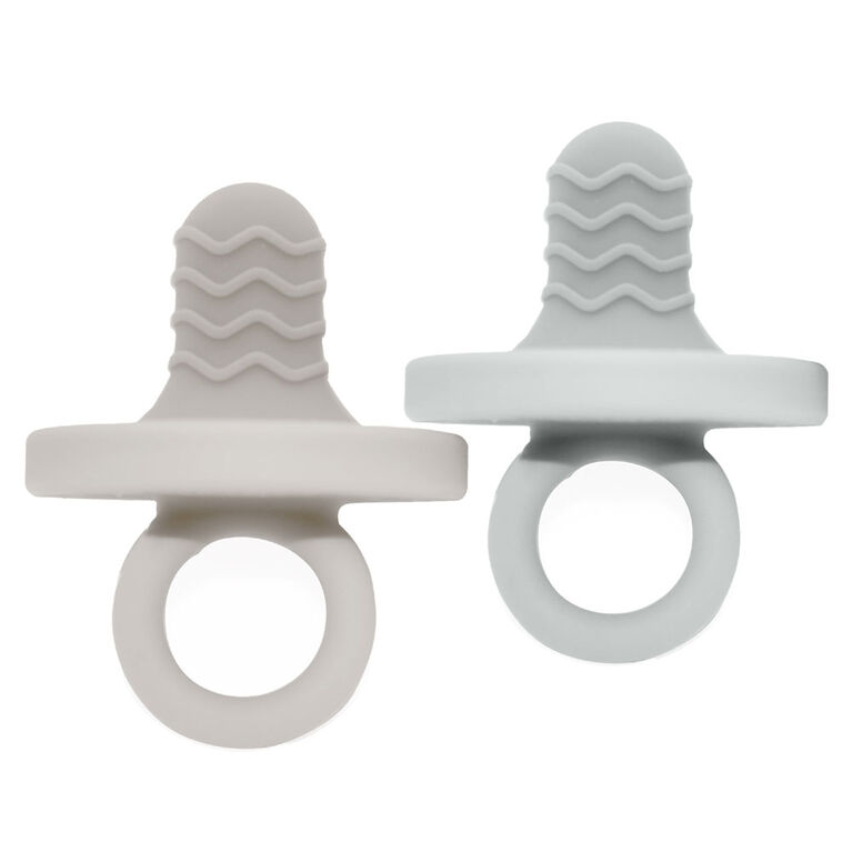 Kushies - Siliteethe Teether 2pk Sand/Daydream Gry