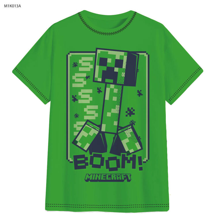 Minecraft Boom Boy Short Sleeve Tee Classic Green - 7