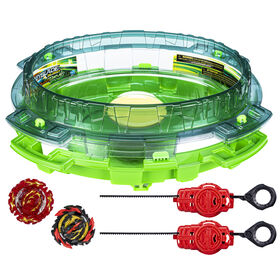 Beyblade Burst QuadDrive Set de combat Chute interstellaire, avec arène Beystadium