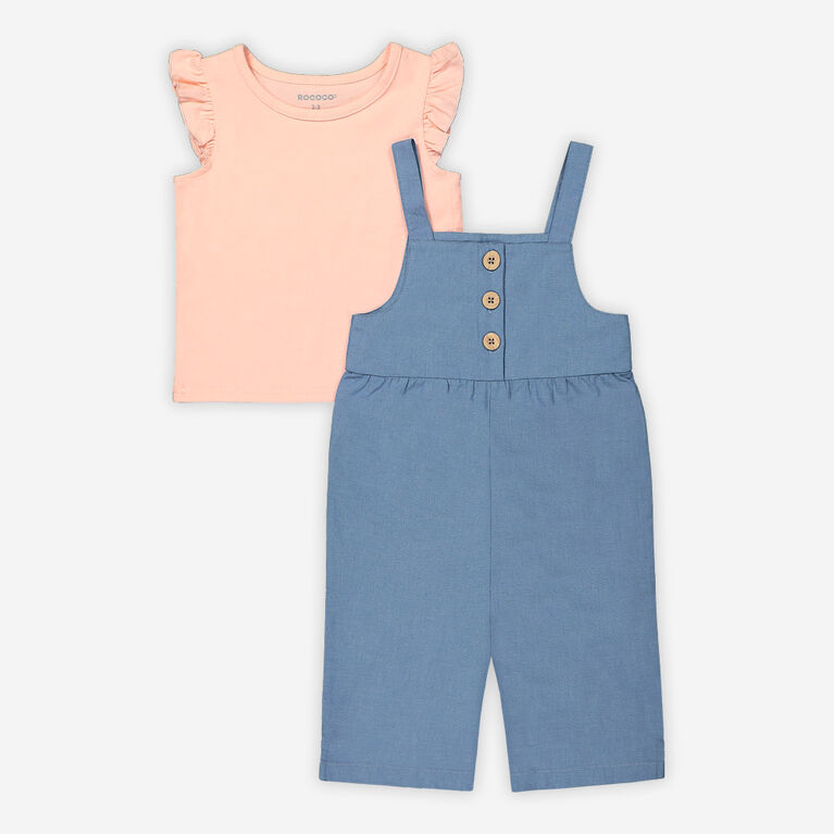 Rococo 2 Piece Top OveralLong Sleeveet Blue 5-6