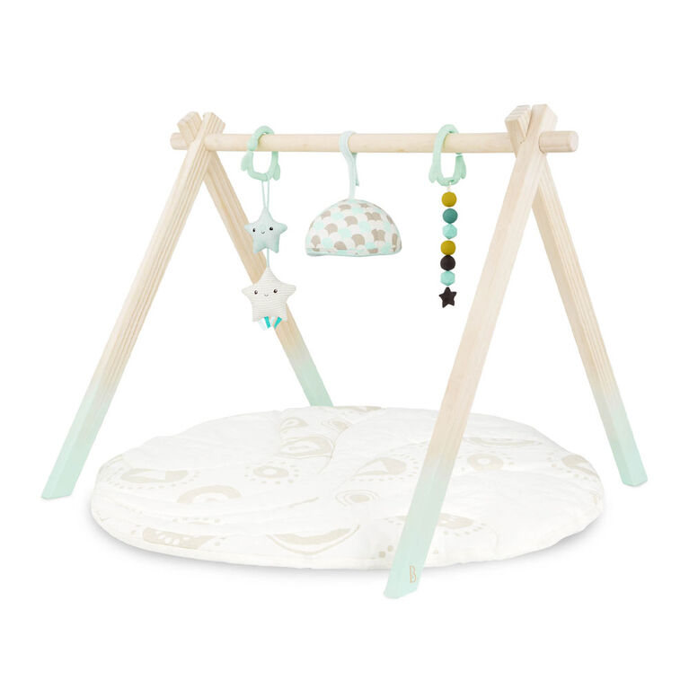 B. toys, Starry Sky, Wooden Baby Play Gym