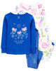 Carter's Four Piece Blue Floral Print Pajamas Blue  2T