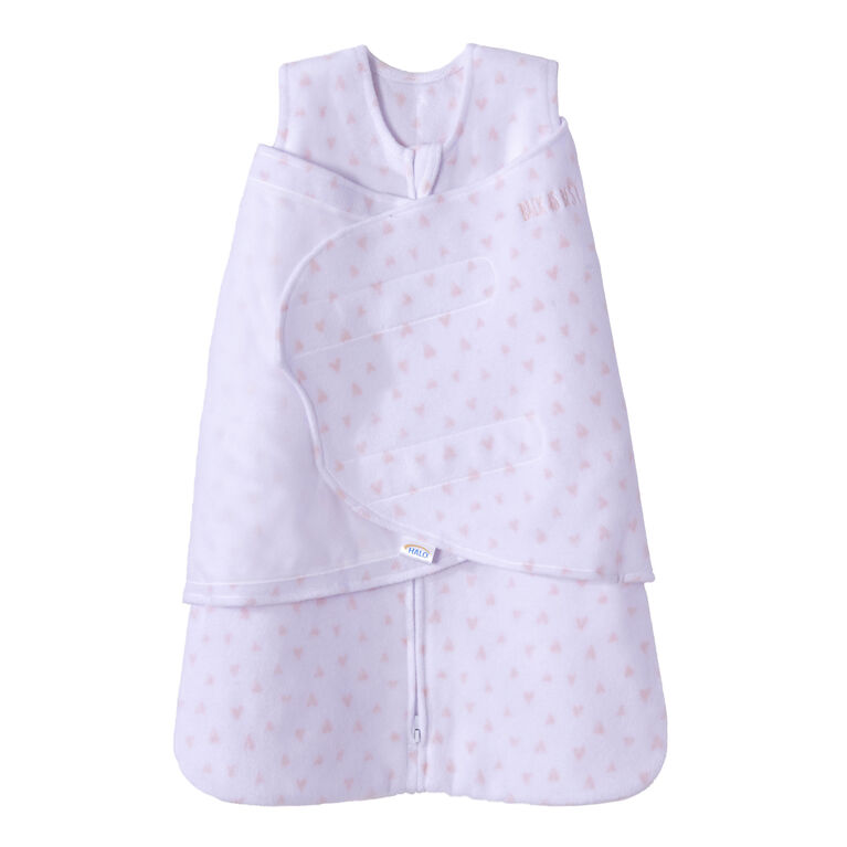 HALO SleepSack Swaddle Micro Fleece Pink Hearts Small Babies R