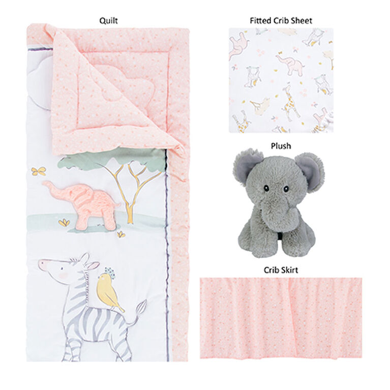 Sammy & Lou 4 Piece Crib Bedding Set - Sweet Safari