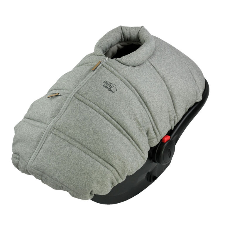 Housse hiver si&egrave;ge auto b&eacute;b&eacute; Petit Coulou - Laine gris p&acirc;le