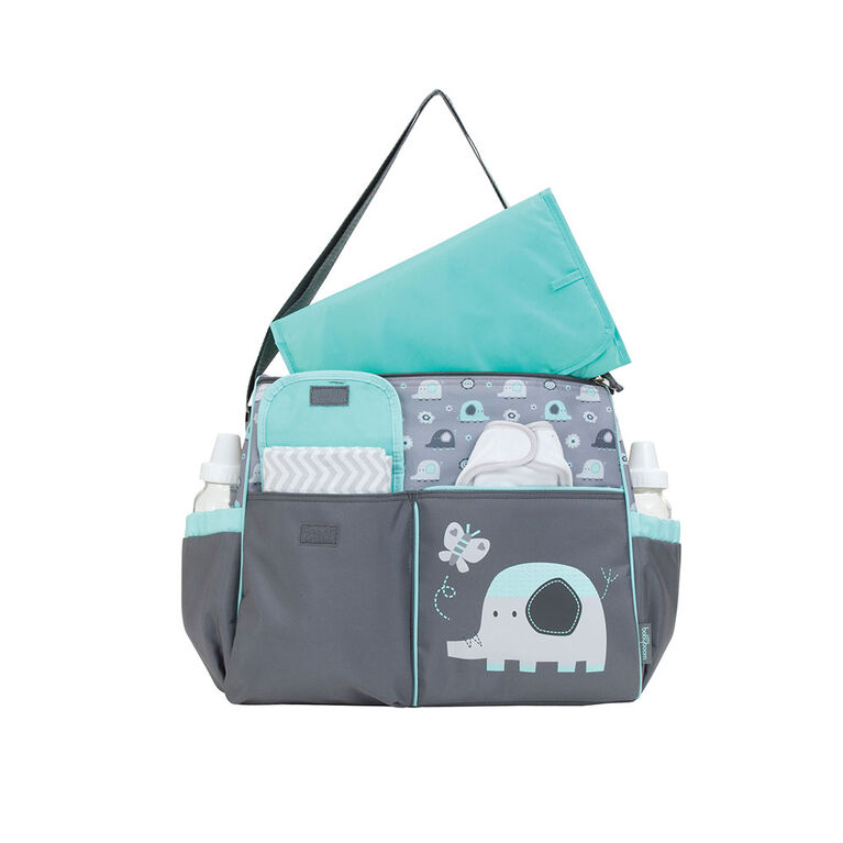 Baby Boom Elephant Duffle Diaper Bag Grey Green Babies R Us Canada