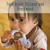babyworks Silicone & Beechwood Teething Ring - "Bud" Puppy