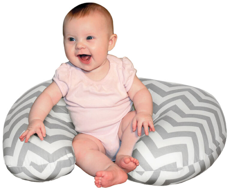 Jolly Jumper Coussin d'allaitement Baby Sitter - Chevrons Gris.