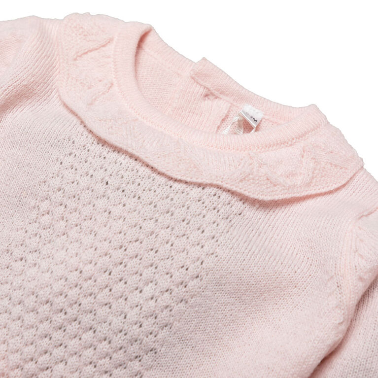 Rock A Bye Baby 3 Piece Knit Cardgian Set-Pink 6-9M