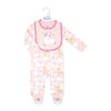 Baby Mode Ensemble pyjama 2 pièces avec bavoir : Lama rose 0-3m