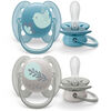 Avent Ultra Soft Pacifier  6-18m dove /leaf 2pk