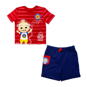 CoComelon - JJ Firefighter Short Set - Red - Size 4T - Toys R Us  Exclusive