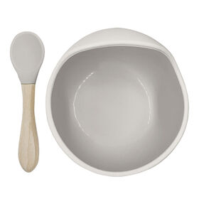 Kushies - Siliscoop Bowl and Spoon - Sand