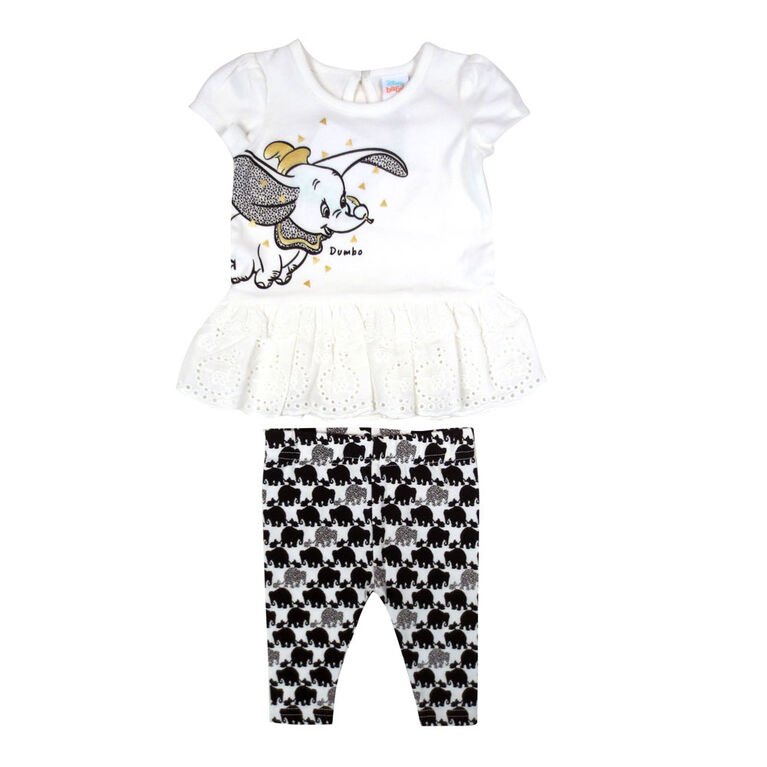 Disney Dumbo 2-Piece Legging set - White, 9 months