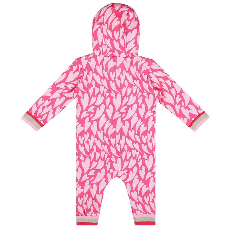 earth by art & eden - Shanna Coverall - Hooded Coverall - Powder Pink Multi, 6 Months