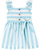 Carter's Striped Flutter Dress Blue