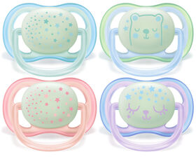 Philips Avent Ultra Air Nighttime Pacifier, 0-6 months, various colors, 2 pack