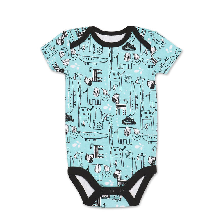 Koala Baby 4Pk Short Sleeved Bodysuit, B King of Jungle, Preemie